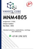 MNM4805 Assignment 2 &lpar;DETAILED ANSWERS&rpar; 2025 - DISTINCTION GUARANTEED