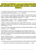 MASTER ELECTRICIAN 2 2025&sol;2026 EXAM QUESTIONS AND ANSWERS 100&percnt; GUARANTEED SUCCESS &vert; ALREADY RATED A&plus;