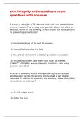 skin integrity and wound care exam questions with answers