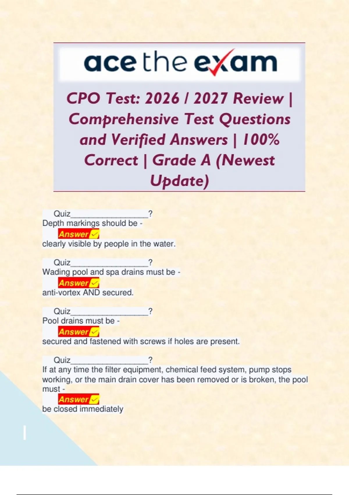 CPO Test: 2026 / 2027 Review | Comprehensive Test Questions and ...