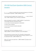 ITN 100 Final Exam Questions With Correct Answers