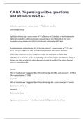 CA HA Dispensing written questions and answers rated A&plus;