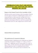 ASSEMBLIES OF GOD&colon; POLITY AND HISTORY  EXAM &lpar;ACTUAL 2025&rpar; QUESTIONS AND VERIFIED  ANSWERS 100&percnt; SOLVED