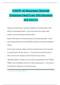 47203W&lowbar;02 Hazardous Materials Technician Final Exam 2026 Questions and Answers