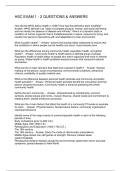 HSC EXAM 1 - 2 QUESTIONS & ANSWERS