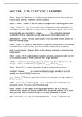 HSC FINAL EXAM QUESTIONS & ANSWERS