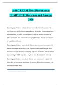 A-IPC EXAM Most Recent exam COMPLETE Questions and Answers 2026
