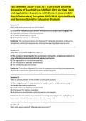 Fall Semester 2025 &ndash; CUS3701&colon; Curriculum Studies &vert; University of South Africa &lpar;UNISA&rpar; &vert; 230&plus; Verified Exam and Application Questions with Correct Answers & In-Depth Rationales &vert; Complete 2025&sol;2026 Updated Study and Revision Guide for Education Students