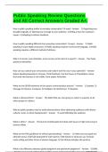 Public Speaking Review Questions and All Correct Answers Graded A&plus;&period;