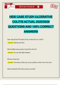 HESI CASE STUDY-ULCERATIVE COLITIS ACTUAL 2025&sol;2026 QUESTIONS AND 100&percnt; CORRECT ANSWERS