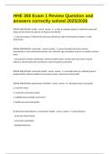 HHE 350 Exam 1 Review Question and answers correctly solved 2025&sol;2026