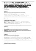 Fall Semester 2025 &ndash; BUSINESS 32020&colon; Business Studies &vert; Updated 2025&sol;2026 Edition &vert; 240&plus; Verified Exam & Application Questions with Correct Answers and Detailed Rationales &vert; Complete Business Management & Strategy Study Guide for College Students