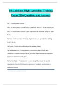 PSA Airlines Flight Attendant Training Exam 2026 Questions and Answers