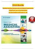 Test Bank for Medical Assisting Administrative & Clinical Competencies &lpar;MindTap Course List&rpar;&comma; 9th Edition&comma; by Michelle Blesi