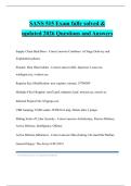 SANS 515 Exam fully solved & updated 2026 Questions and Answers