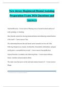 New Jersey Registered Dental Assisting Preparation Exam 2026 Questions and Answers
