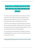 Exam Prep - Customer Service & Sales Most Recent exam 2026 Questions and Answers