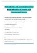 Phase 1 Exam-- 720 Academy &lpar;Wisconsin&rpar; Exam fully solved & updated 2026 Questions and Answers