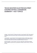 TEXAS MASTER ELECTRICIAN PREP COURSE NOTES CODEBOOK SUMMARY &plus; KEY TOPICS