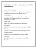 Exploring Economics Midterm Chapter 1-16 Questions With Complete Solutions