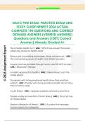 NACC PSW EXAM&comma; PRACTICE EXAM AND  STUDY GUIDE NEWEST 2024 ACTUAL  COMPLETE 190 QUESTIONS AND CORRECT  DETAILED ANSWERS &lpar;VERIFIED ANSWERS&rpar;  Questions and Answers &lpar;100&percnt; Correct  Answers&rpar; Already Graded A&plus;