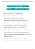 Spinning Instructor Certification Exam 2026 Questions and Answers