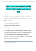 FP511 Final Quiz Most Recent exam COMPLETE Questions and Answers 2026