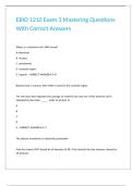 EBIO 1210 Exam 3 Mastering Questions With Correct Answers