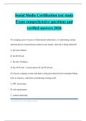Social Media Certification test study Exam comprehensive questions and verified answers 2026