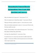 Massachusetts Funeral Director Jurisprudence State Exam 2026 Questions and Answers