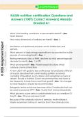 NASM nutrition certification Questions and  Answers &lpar;100&percnt; Correct Answers&rpar; Already  Graded A&plus;