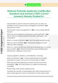 National Pesticide Applicator Certification  Core Manual Questions and Answers  &lpar;100&percnt; Correct Answers&rpar; Already Graded  A&plus;