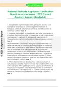 National Pesticide Applicator Certification  Questions and Answers &lpar;100&percnt; Correct  Answers&rpar; Already Graded A&plus;
