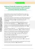 National Pesticide Applicator Certification  Questions and Answers &lpar;100&percnt; Correct  Answers&rpar; Already Graded A&plus;