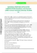 NATIONAL PESTICIDE APPLICATOR  CERTIFICATION Questions and Answers  &lpar;100&percnt; Correct Answers&rpar; Already Graded  A&plus;