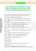 Navy Aviation Machinist Mate A School  Week &num;1 Questions and Answers &lpar;100&percnt;  Correct Answers&rpar; Already Graded A&plus;