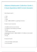 Alabama Wastewater Collection Grade 1 C Exam Questions With Correct Answers 
