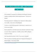 RADR INTRO EXAM 1 2026 Questions and Answers
