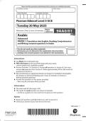  2025 Pearson Edexcel Level 3 GCE 9AA0&sol;01 Arabic Advanced  PAPER 1&colon;  Translation into English&comma; Reading Comprehension  and Writing &lpar;research  question&rpar; in Arabic  2025 Pearson Edexcel Level 3 GCE 9AA0&sol;01 Arabic Advanced  PAPER 1&colon;  Translation into English