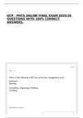 OCP - PHTA ONLINE FINAL EXAM 2025&sol;26 QUESTIONS WITH 100&percnt; CORRECT ANSWERS&period;