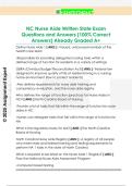 NC Nurse Aide Written State Exam  Questions and Answers &lpar;100&percnt; Correct  Answers&rpar; Already Graded A&plus; 