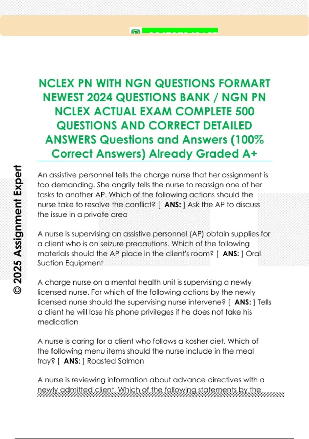 NCLEX PN WITH NGN QUESTIONS FORMART NEWEST 2024 QUESTIONS BANK / NGN PN ...