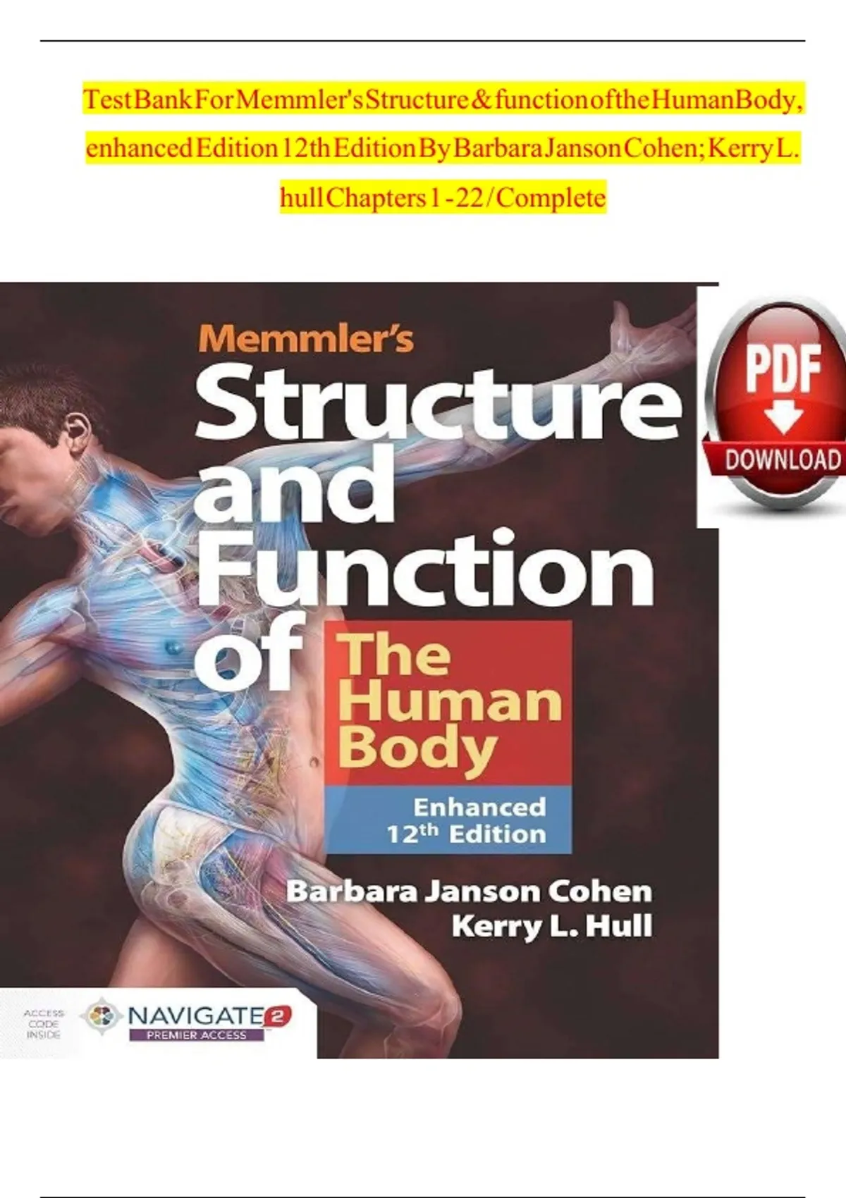 Test Bank for Memmler's Structure & Function of the Human Body ...