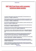 ENT 200 Final Exam with complete solutions latest version&period;