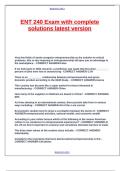 ENT101 Exam with complete solutions latest version&period;