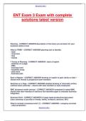 ENT Exam 3 Exam with complete solutions latest version&period;