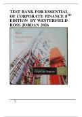 Test bank for essential of corporate finance 8th edition by westerfield ross