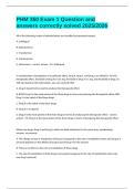 PHM 350 Exam 1 Question and answers correctly solved 2025&sol;2026