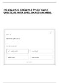 2025&sol;26 POOL OPERATOR STUDY GUIDE QUESTIONS WITH 100&percnt; SOLVED ANSWERS&period;