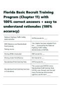 Florida Basic Recruit Training Program &lpar;Chapter 11&rpar; with 100- correct answers &plus; easy to understand rationales